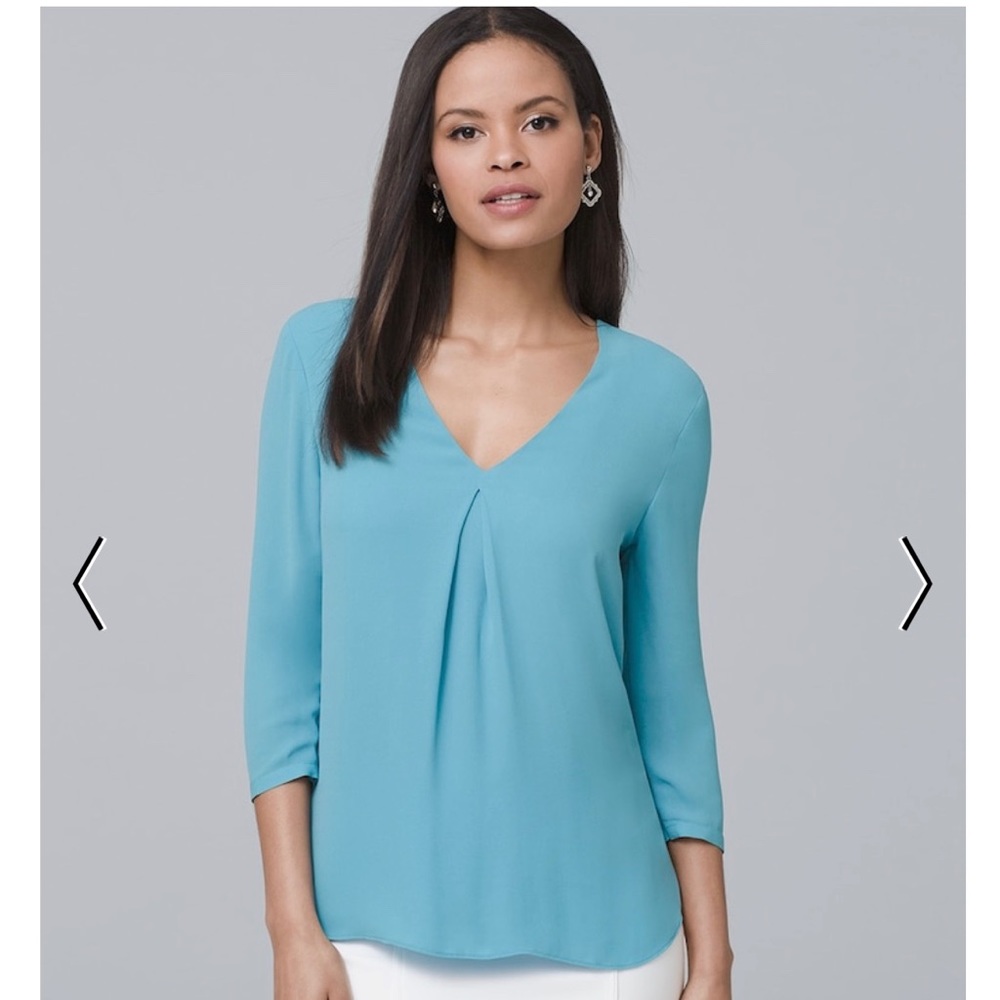 WHBM Single Pleat Blouse - Size 8